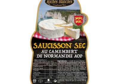 Etiquette Saucisson Camembert Normandie Roches Blanches